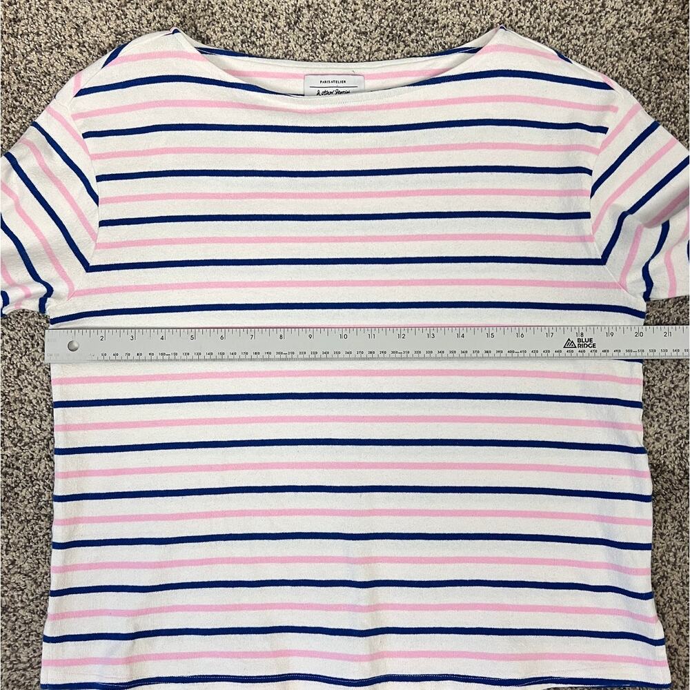 &‎ Other Stories Women's 8 Nautical Coastal Minimalist Striped Long Sleeve Tee - Picture 9 of 11